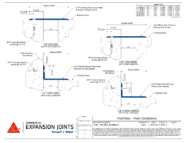 Wabo FastFloor (FJF) interior floor expansion joint cover plate system CAD Detail by Sika Emseal