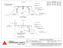 Wabo RoofCover (RFC) metal bellows roof expansion joint cover plate system CAD Detail by Sika Emseal