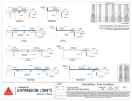 Wabo SeismicFloor (FNB) seismic interior floor expansion joint cover CAD Detail by Sika Emseal