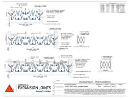Wabo WeatherSeam (WSW) seismic building expansion joint cover system for exterior walls CAD Detail by Sika Emseal