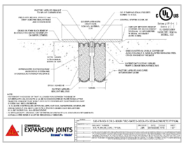 SJS-FR-NB "No Bump" Flush installed fire-rated interior expansion joint coverplate system CAD Detail by Sika Emseal