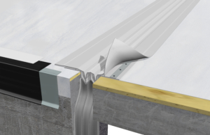 Roof-to-wall expansion joint interface addressed using RoofJoint and RoofJoint Closure ensuring a watertight expansion joint transition key to a high performance building envelope.