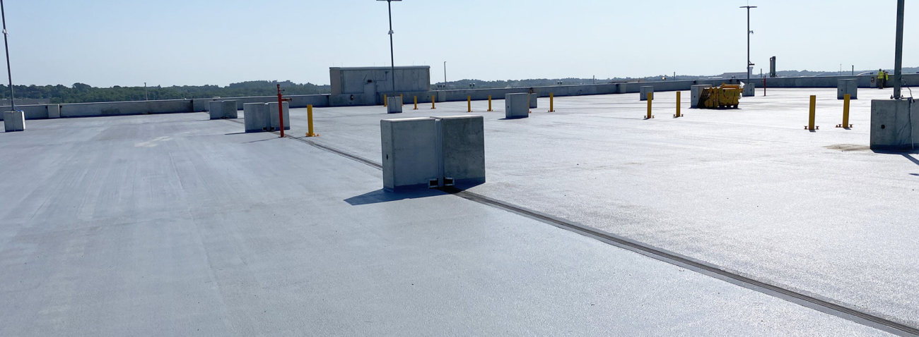 Airport expansion joints at the Pittsburgh International Airport Mulit-Modal Complex parking deck installation by Sika Emseal