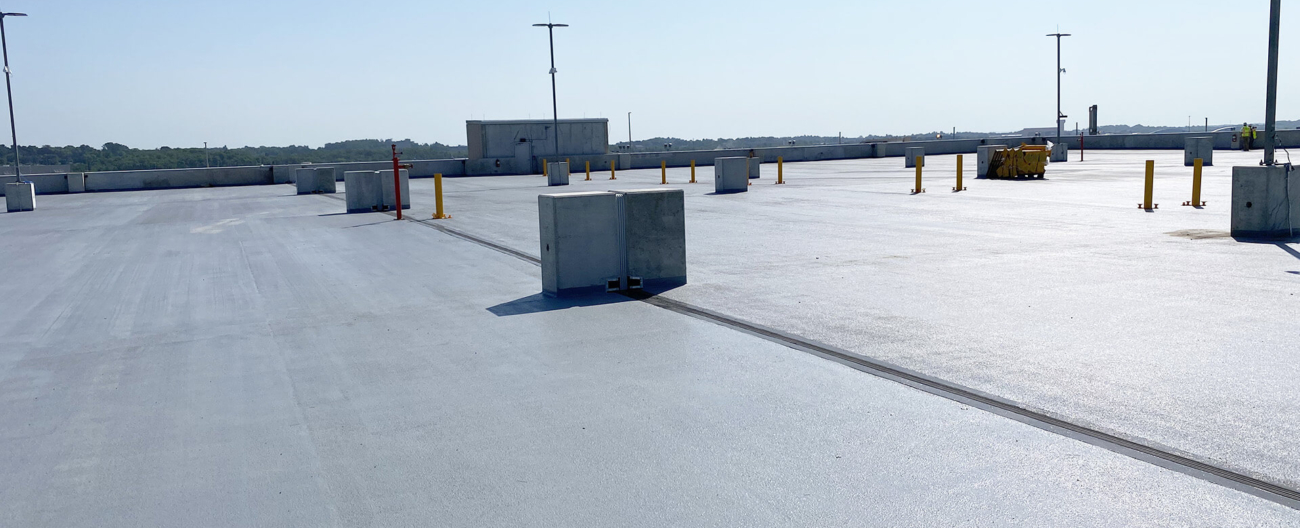 Airport expansion joints at the Pittsburgh International Airport Mulit-Modal Complex parking deck installation by Sika Emseal