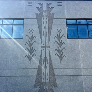 Wall expansion joint systems seismic colorseal and WFR2 by Sika Emseal integrate into the architectural building facade at Twin Buttes High School