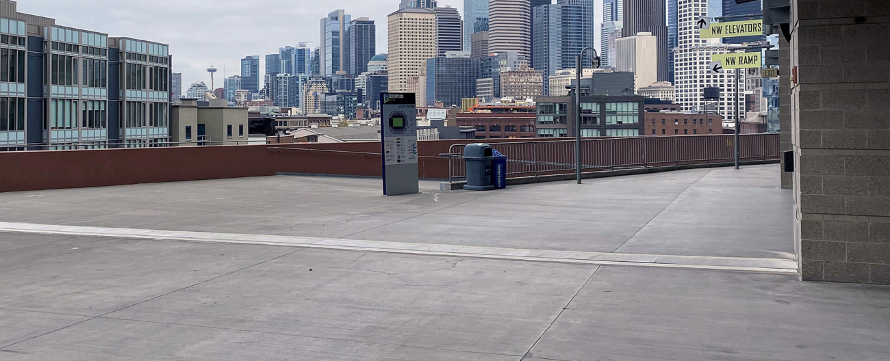 Watertight stadium expansion joint SJS System installed in concourse at Lumen Field (formerly CenturyLink Stadium) in Seattle, WA